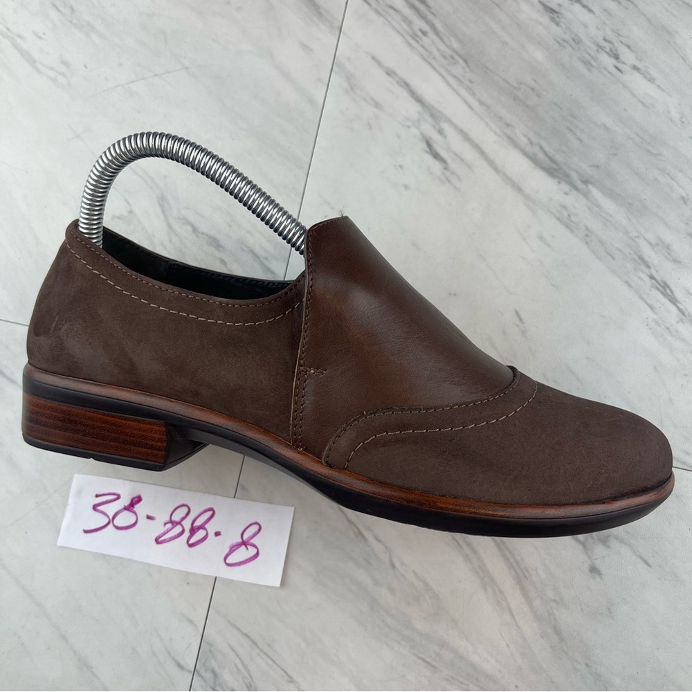 •Naot brown leather comfort loafer clog shoes women’s size 38 / 7